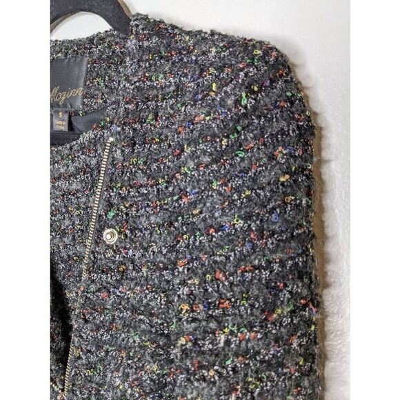 Mcginn Nordstrom Tweed Black Multicolor Zip Jacket Small - Picture 4 of 14